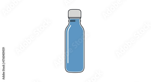 Simple blue bottle with white cap illustration.