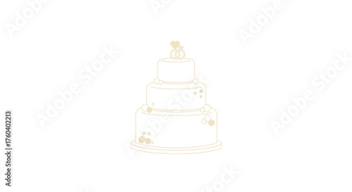 Elegant Three-Tiered White Wedding Cake with Delicate Floral Accents.