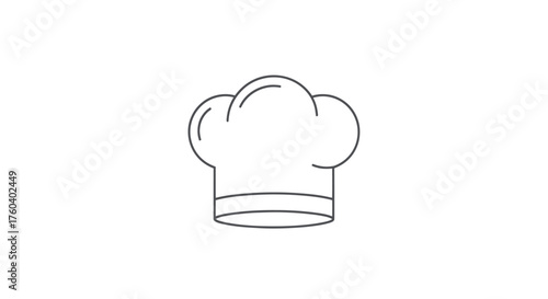 Simple Line Art Illustration of a Chefs Hat.