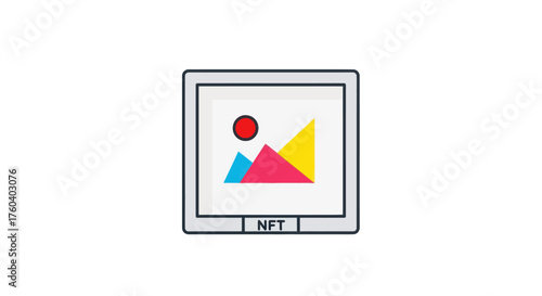 Digital artwork displayed on a computer screen with NFT label.