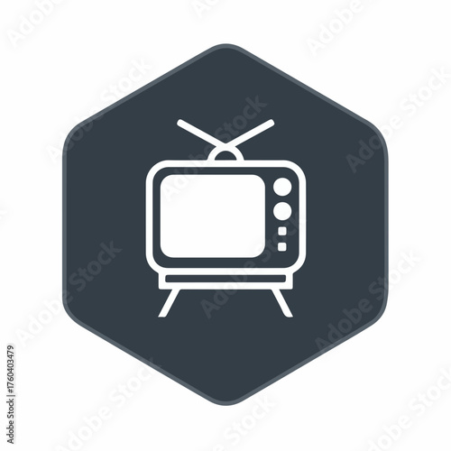 Minimal TV Icon Design Element