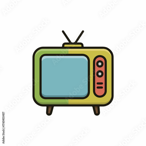 Minimalistic TV Outline Icon Design Element