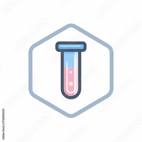 Scientific Test Tube Clean Vector Icon
