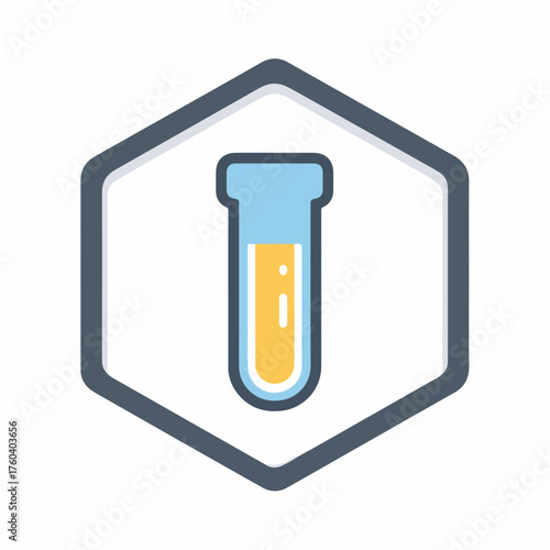 Minimalistic Test Tube Icon for User Interface