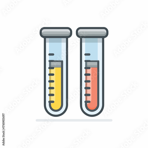 Minimalist Outline Test Tube Pictogram Icon