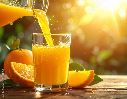 A glass of refreshing orange juice