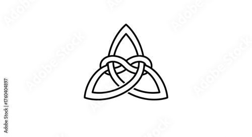 Intricate Celtic Triquetra Knot Symbol Design.