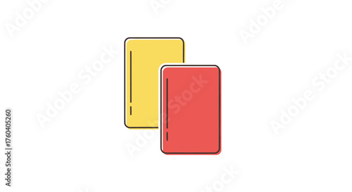 Two Rectangular Sports Cards One Yellow and One Red.