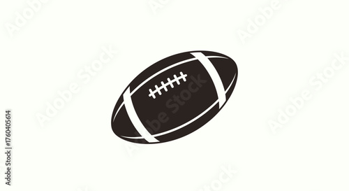 Classic American Football Ball with White Laces and Stripes.