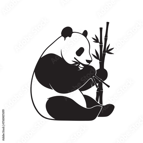 panda and bamboo