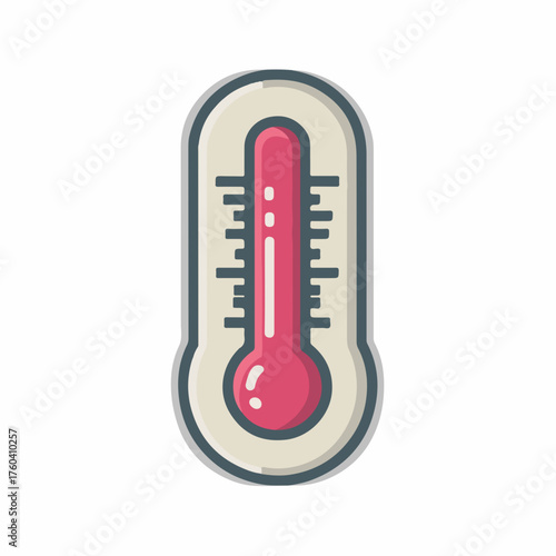 Elegant Thermometer Monoline Icon Design