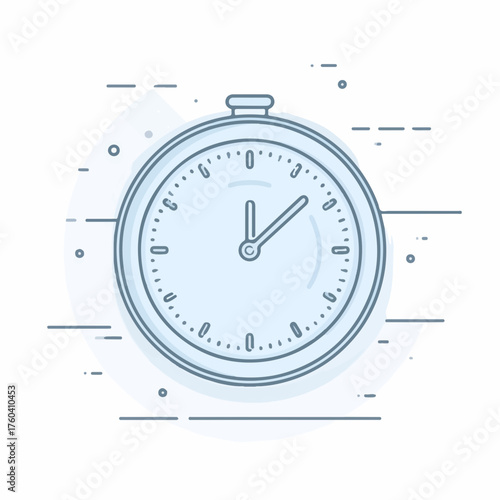 Minimal Time Management Icon in Outline Design