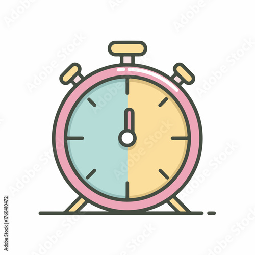 Sleek Timer Outline Icon in Pastel
