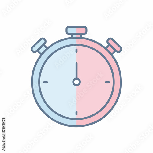 Minimalistic Timer Icon in Soft Pastel