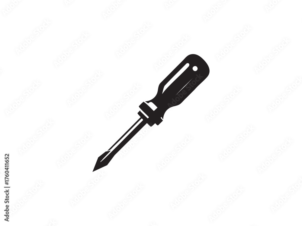 Fototapeta premium Realistic Screwdriver Silhouette Vector Collection