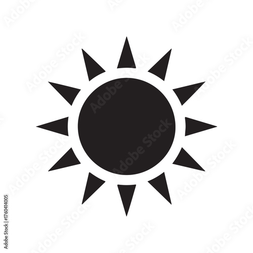 sunshine element icon silhouette vector flat illustration design on white background