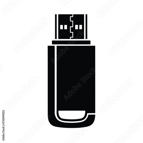 Black U S B flash drive icon storage data