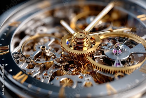 Wallpaper Mural Close Up of Intricate Gold Watch Mechanism Torontodigital.ca