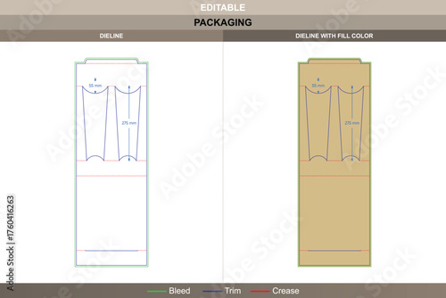Shot glass box dieline professional vector printing packaging layout with corrugated reinforced folds, precise die line arrangement, and structured panel setup for secure packaging and transport
