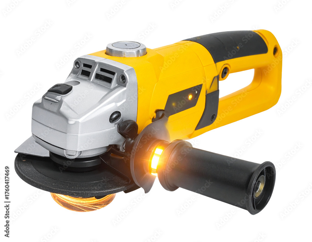 Fototapeta premium Futuristic Electric Angle Grinder with LED Indicators PNG