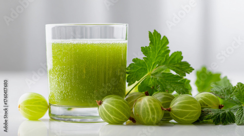 Amla Water with alma on white background, natural source of vitamin c 