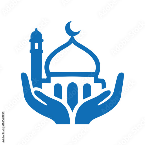 Taj Mahal vector icon illustration of mosque design logo symbol