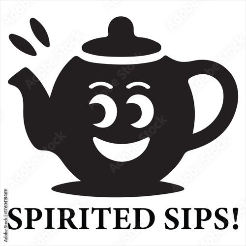 Smiling Teapot Spirited Sips Fun Drink Design
