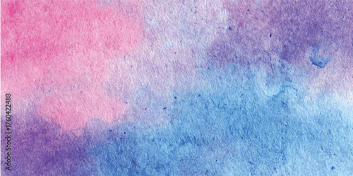Pink purple blue watercolor wash vector