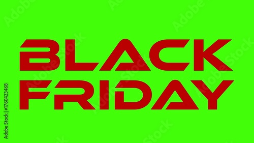 Black Friday text animation for sale promotion 4k video on Green Screen