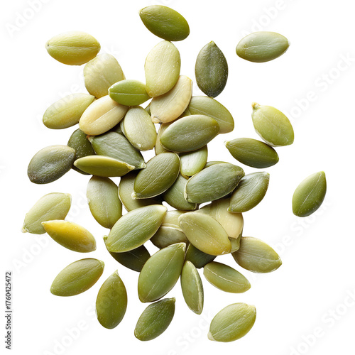 raw pumpkin seeds on transparent png background