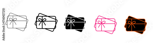 Set of gift box icons with transparent background, depicting wrapped presents for celebrations, online shopping, holiday gifts, and delivery services, vector illustration