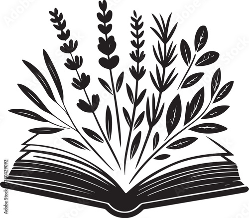 Floral Book Black and White Book with flowers design