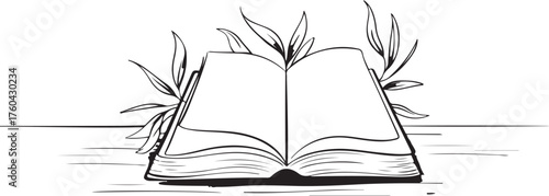 Floral Book Black and White Book with flowers design