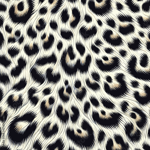 Realistic white leopard fur pattern texture vector with seamless camouflage background perfect for fashion prints, wallpaper designs, and textile projects.