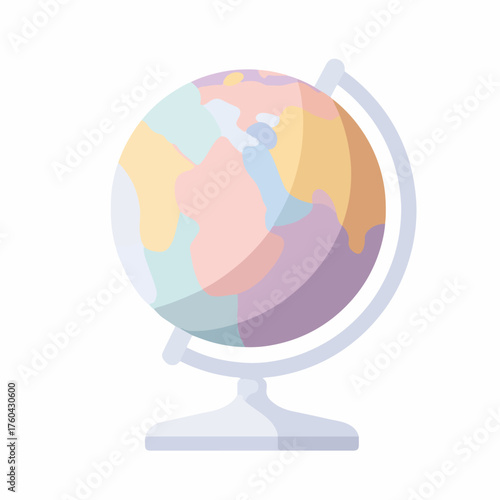 Minimalist Earth Globe Icon in Flat Design