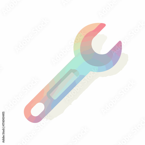Minimalist UI Wrench Vector Icon Design