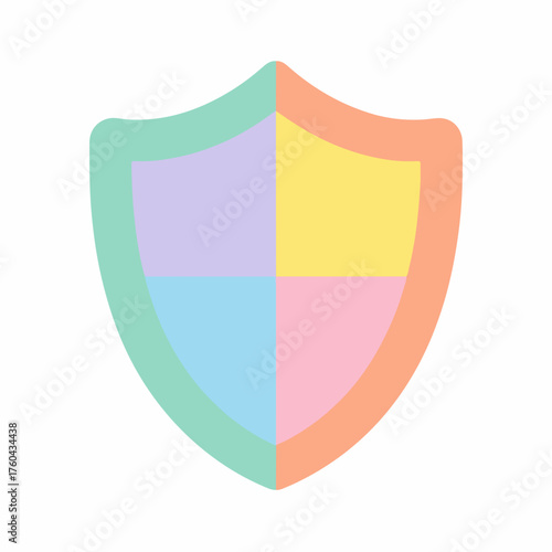 Sleek Shield Icon in Minimalist Style