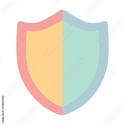 Minimalist Shield Icon in Flat Design