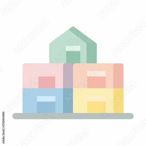Minimalist Warehouse Icon Vector Design