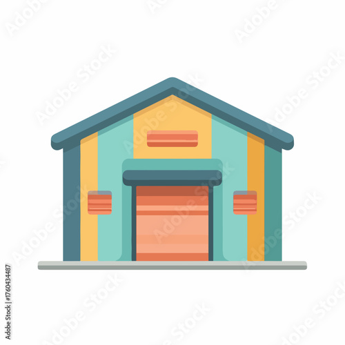 Minimalist Warehouse Vector Icon Design