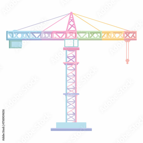 Minimalist Construction Crane in UI Style