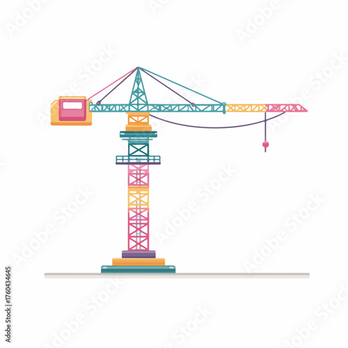 Minimalist UI Construction Crane Icon Design