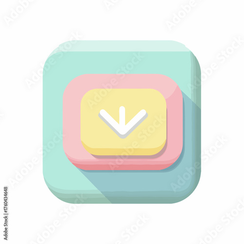 Sleek UI Style Download Icon Vector