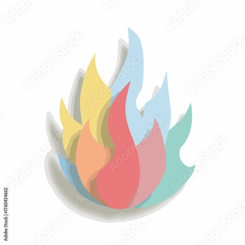 Simple Fire UI Icon Design Vector