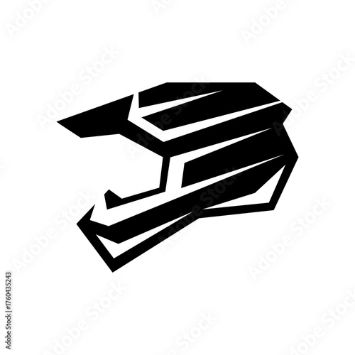 Supermoto Motocross helmet logo design template emblem badge.