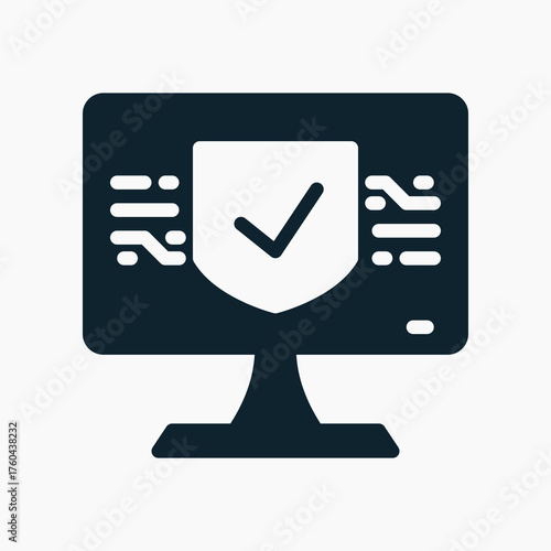 Secure System Icon in glyph style. Perfect for apps, websites, UI UX, presentations, or infographics. Editable illustration file with clean design and modern design.