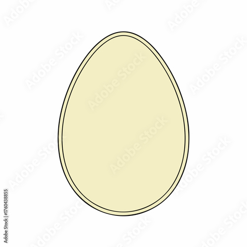 Simple Egg Outline Icon in Flat Style