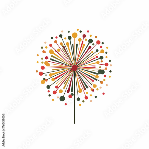 Minimal Fireworks Icon in Flat Style