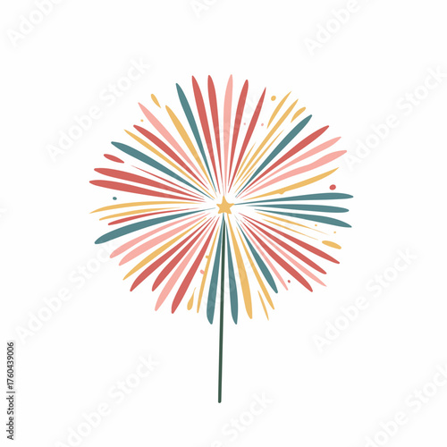 Sleek Fireworks Icon in Flat Design