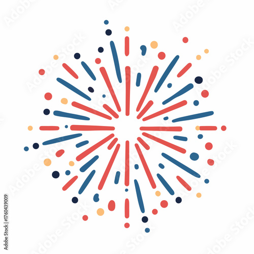 Sleek Fireworks Icon in Flat Style
